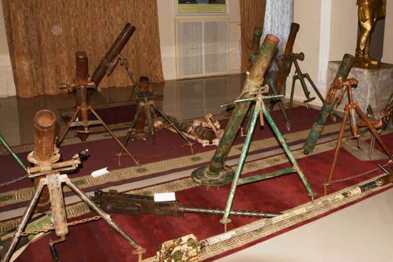 Exhibition of trophies from Syria. Artillery and missiles