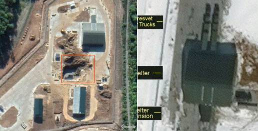Die Grube im Satellitenbild wurde als Standort der Laserinstallation "Relight" bezeichnet.