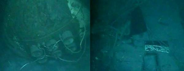 Una vite fu strappata da un sottomarino della Marina argentina scoperto e lo scafo fu parzialmente distrutto
