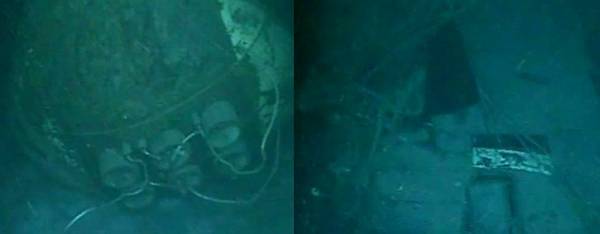 Dem entdeckten U-Boot der argentinischen Marine wurde ein Propeller abgerissen und der Rumpf teilweise zerstört