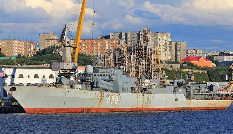 The timing of the repair of the BPC Admiral Chebanenko is again shifted to the right