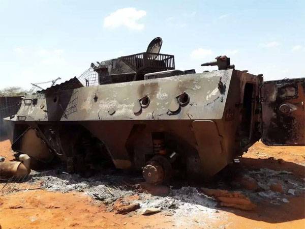 Chinese-made Type 92 armored personnel carriers destroyed by militants in southern Kenya