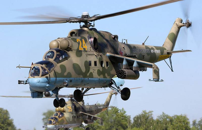 The upgraded version of the Mi-24P helicopter was presented at the MAX-2019