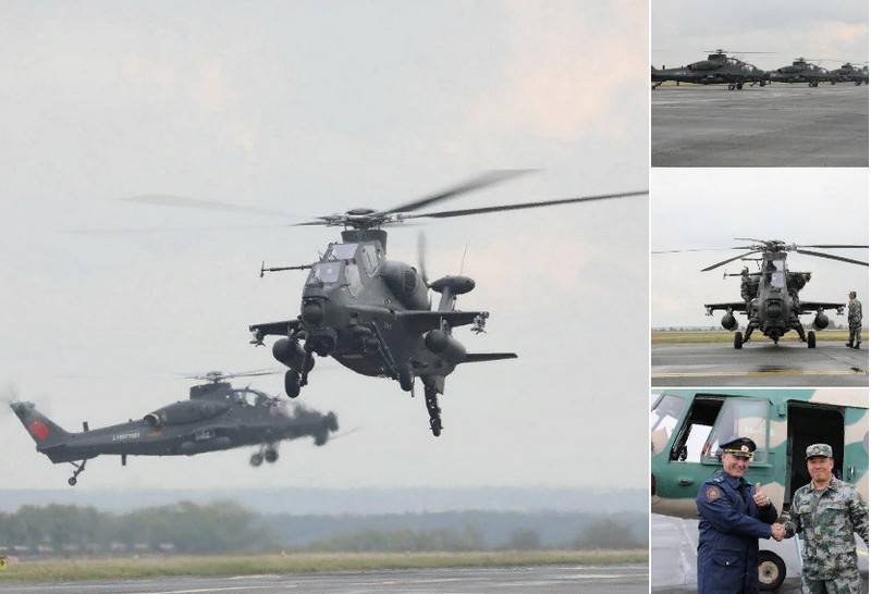 Helikopter tempur Cina ndharat ing bandara Chelyabinsk