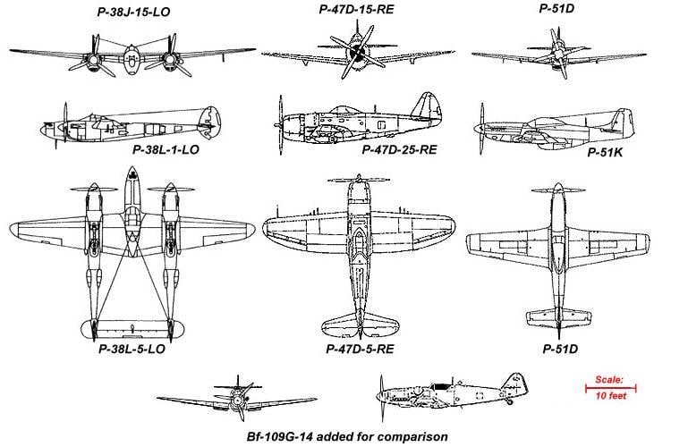 Déplacement supplémentaire du chasseur P-38 Lightning