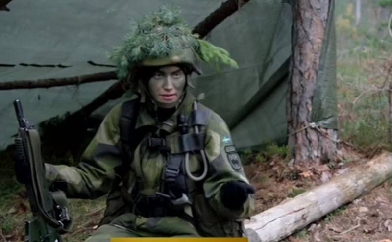 There is a video where Swedish women are encouraged to join the armed forces