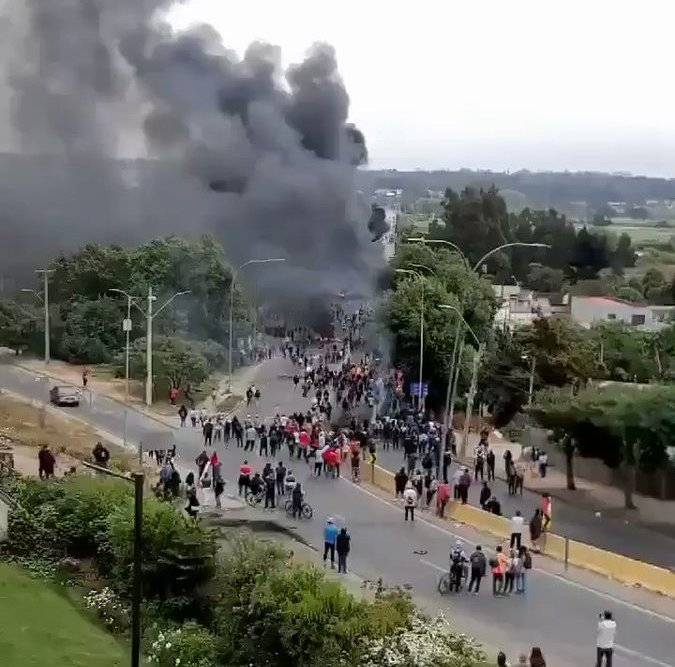 In Chile, protesters attacked a military target