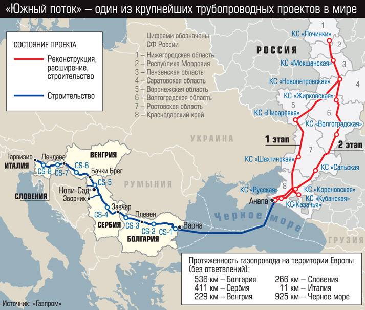 Турецкий поток на карте европы крупным планом