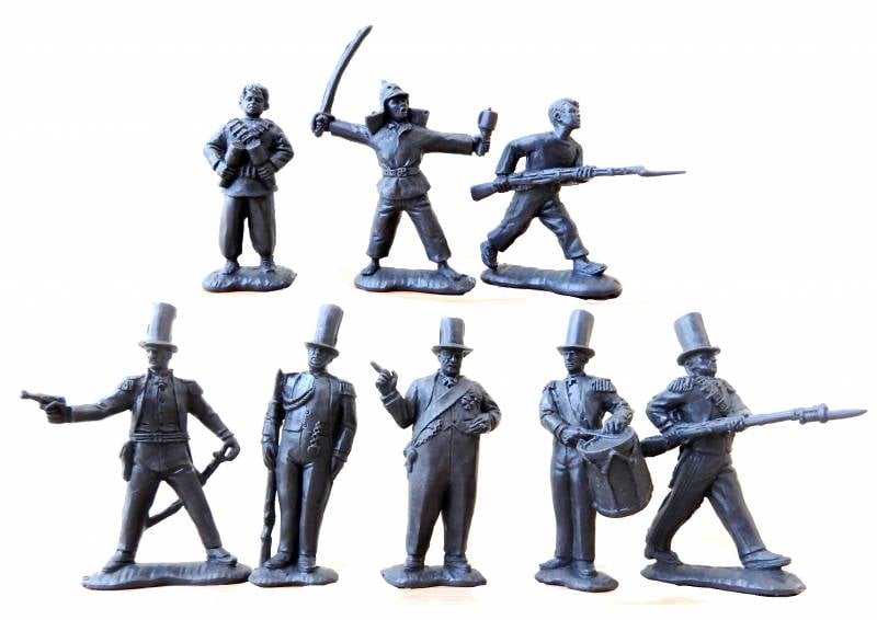 A set of soldiers "Counter-Revolution" 10 figures, plastic 54 mm. 