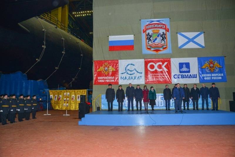 The first serial nuclear submarine of the Yasen-M project, Novosibirsk, was launched