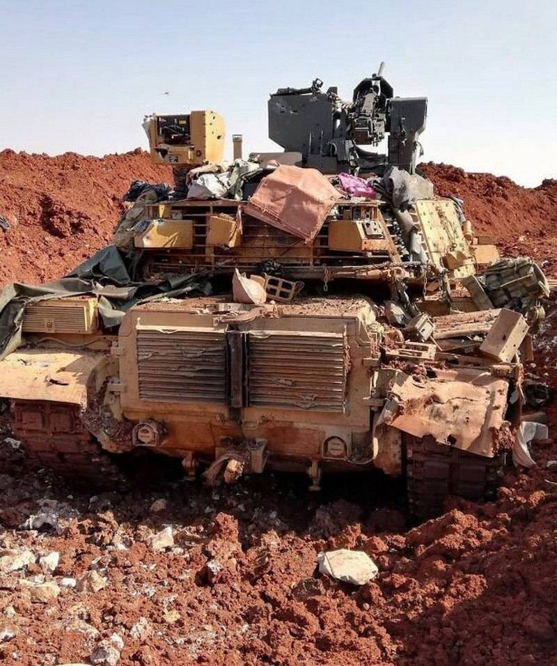 Lost Turkish tank M60TM with protection of Ukrainian origin