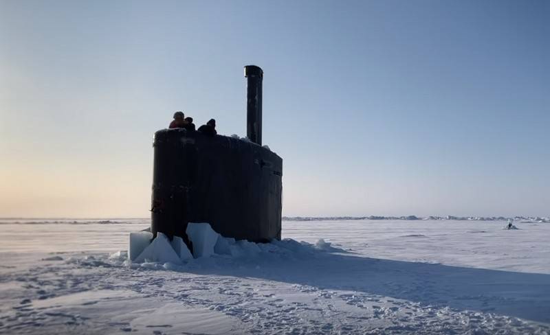 The video appeared on the web surfacing an American submarine in the Arctic