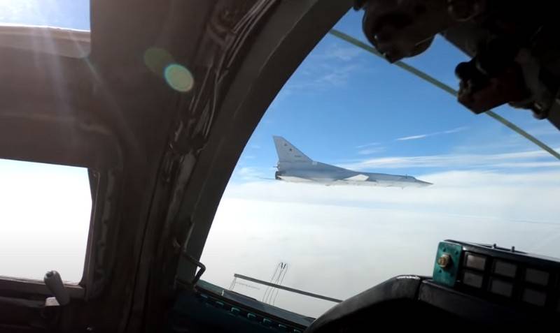 In a Network there was video of the flight of a pair of Tu-22M3 bombers over the Black sea