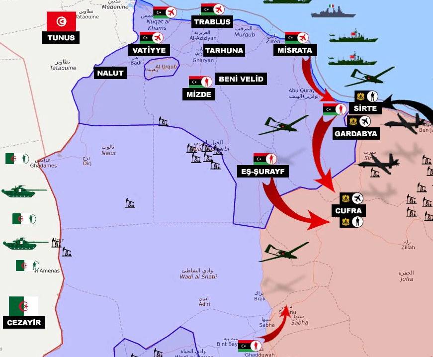 Карта боевых действий в ливии