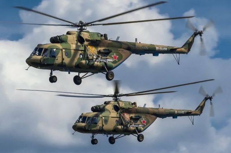 Due elicotteri Mi-8MTV5-1 entrarono in servizio con la base militare russa Kant