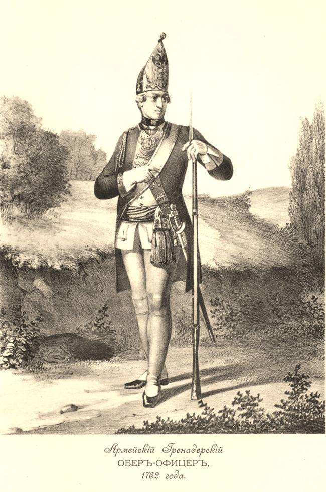 Auf den Gehrungen und Uniformen von Kaiser Peter III