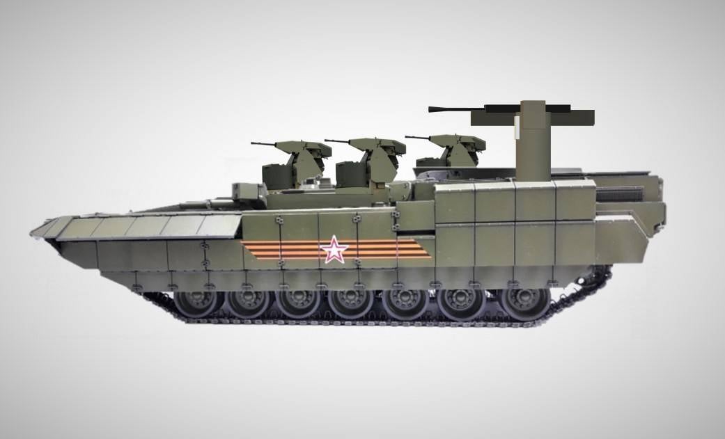 T-18 tank support combat vehicle based on the Armata platform