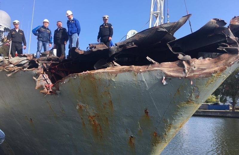 MPK Kazanets, que recebeu um buraco, foi para reparos em Baltiysk