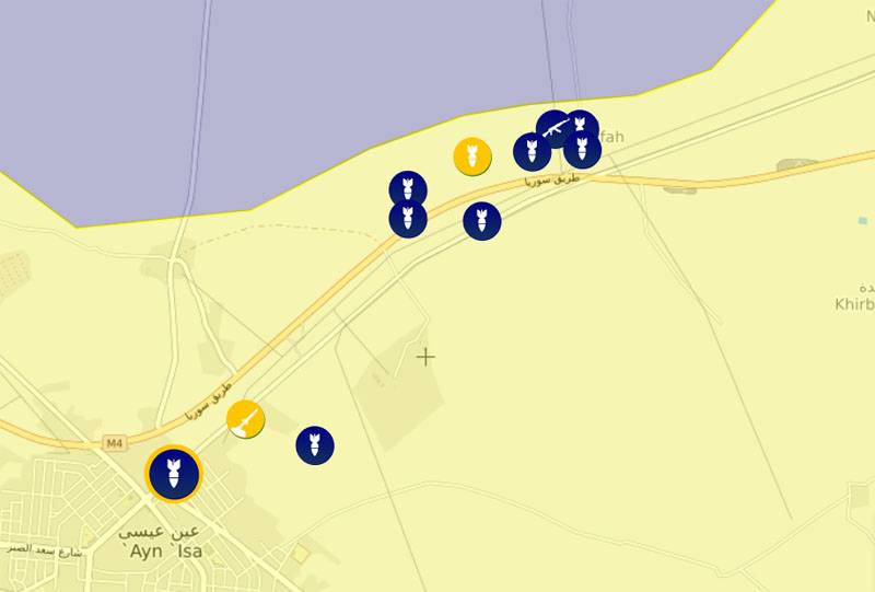 Kurds announced the use of heavy artillery by Turkish troops and pro-Turkish forces in the Ain Issa area in Syria