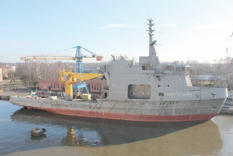 Oceanographic vessel for the Ministry of Defense GUGI launched in Kaliningrad