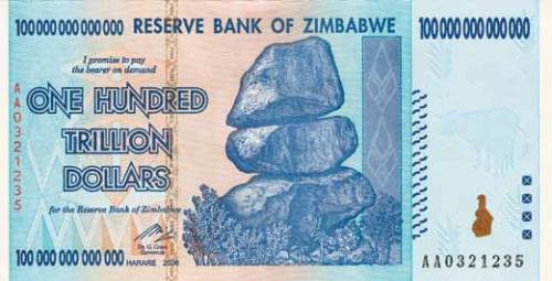 100 trillion Zimbabwean dollars