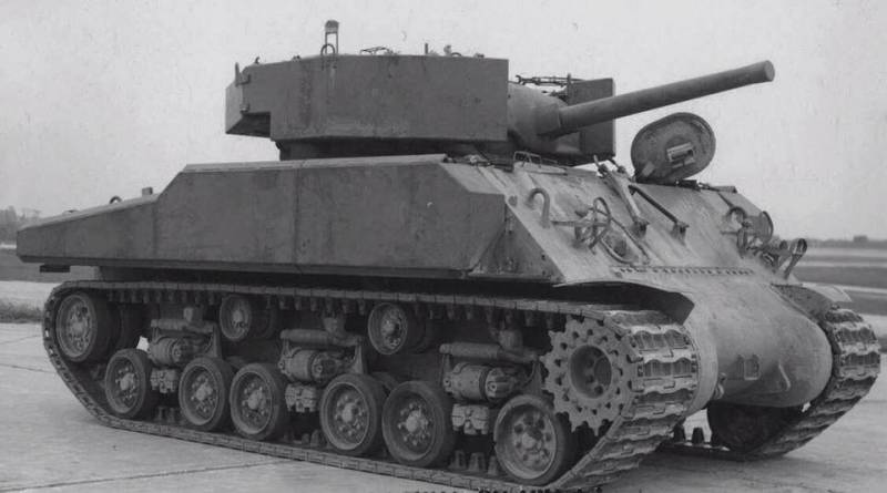 발사체에 대한 자갈. M4 탱크 용 실험용 부착 장갑 (미국)