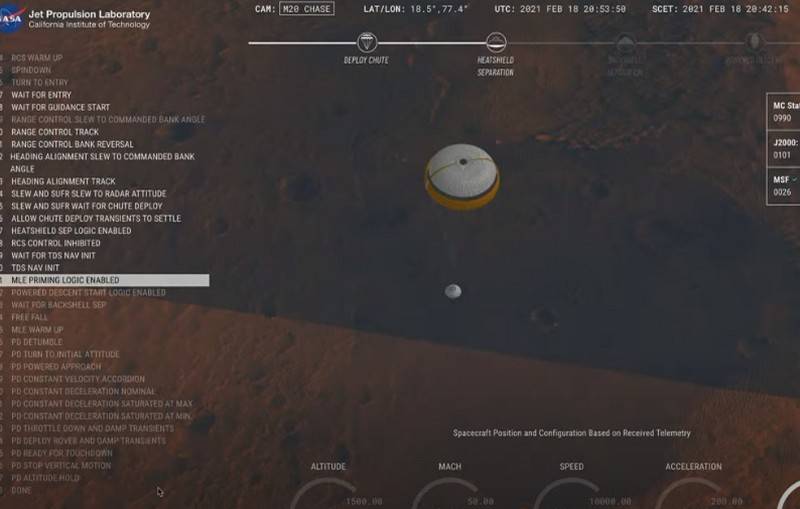 米国の火星探査機パーサヴィアランスが火星への着陸に成功