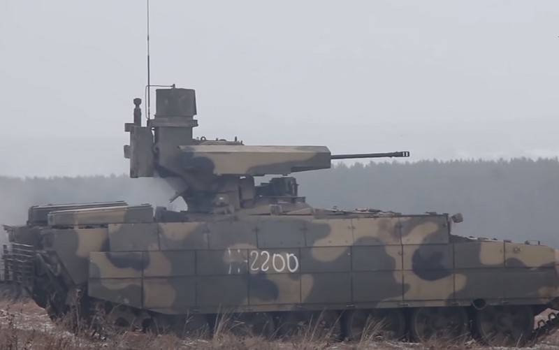 The timing of the start of state tests of "smart" shells for the BMPT "Terminator"