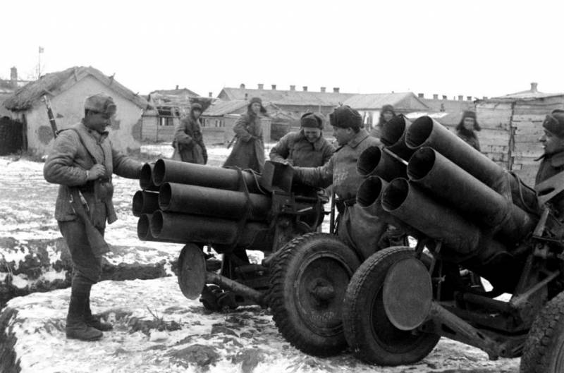 The use of captured German mortars and multiple launch rocket systems