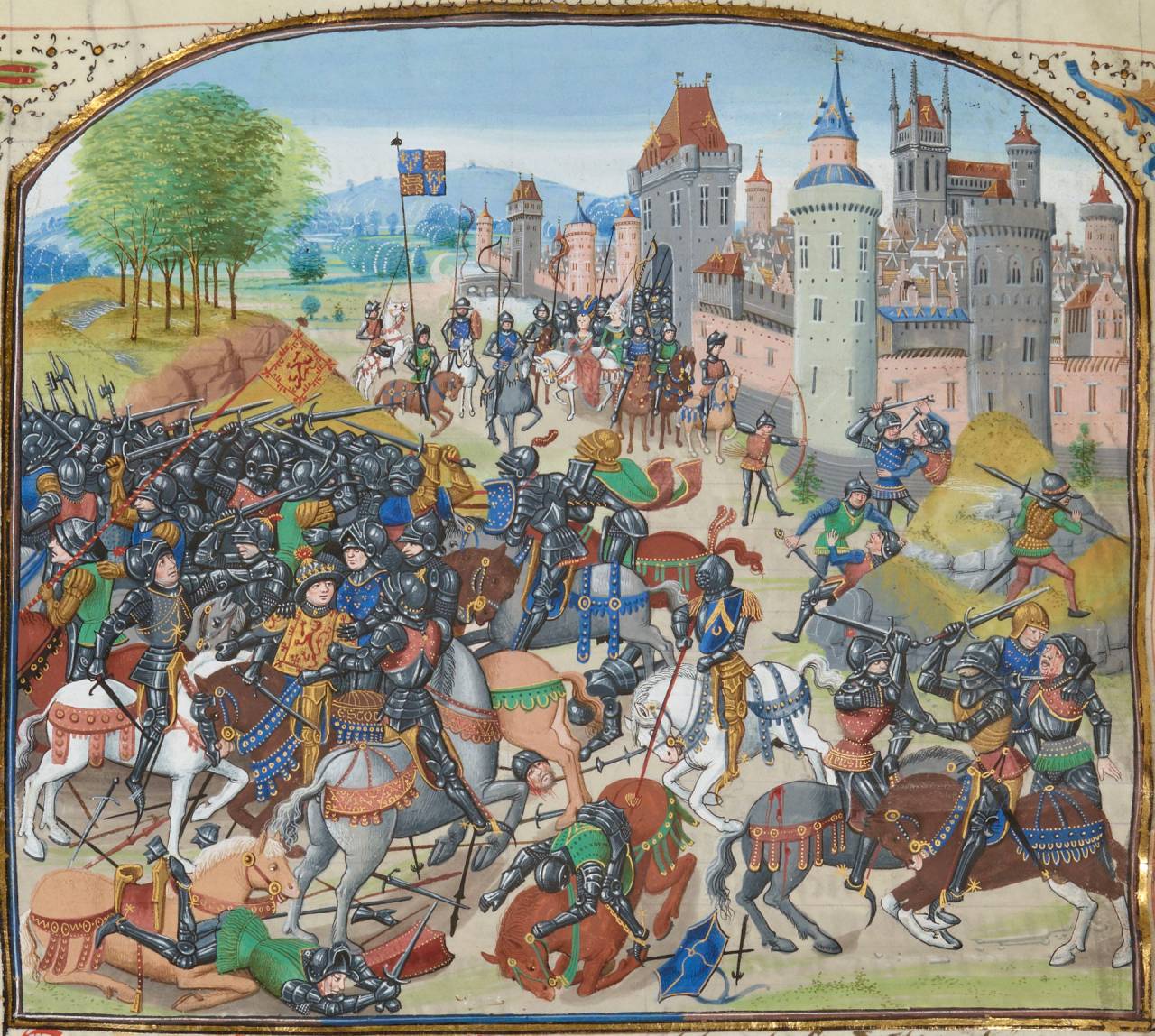 Картинка столетней войны. Битва при Невиллс-кроссе 1346.