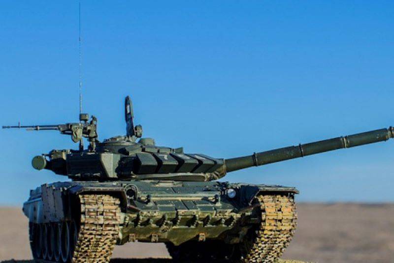 During the exercise, Russian T-72B3 tanks fired from camouflaged positions