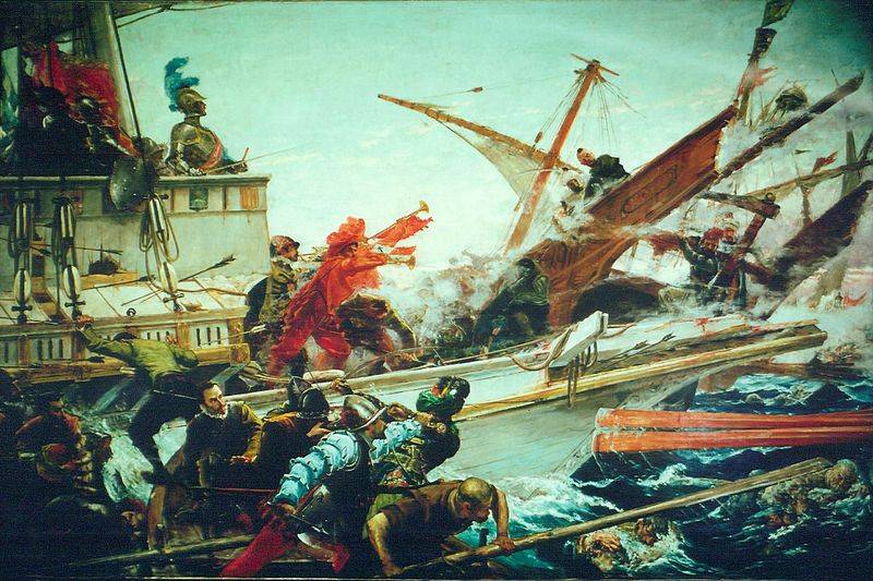 Die Niederlage der osmanischen Flotte in der Schlacht von Lepanto