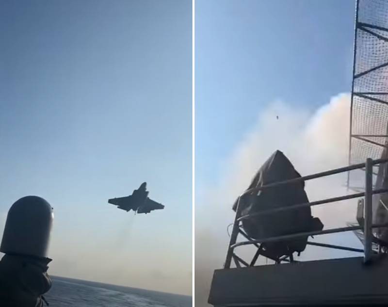 A fait une collision avec la superstructure: images publiées du chasseur F-35 alors qu'il tentait d'atterrir sur un porte-avions de l'US Navy