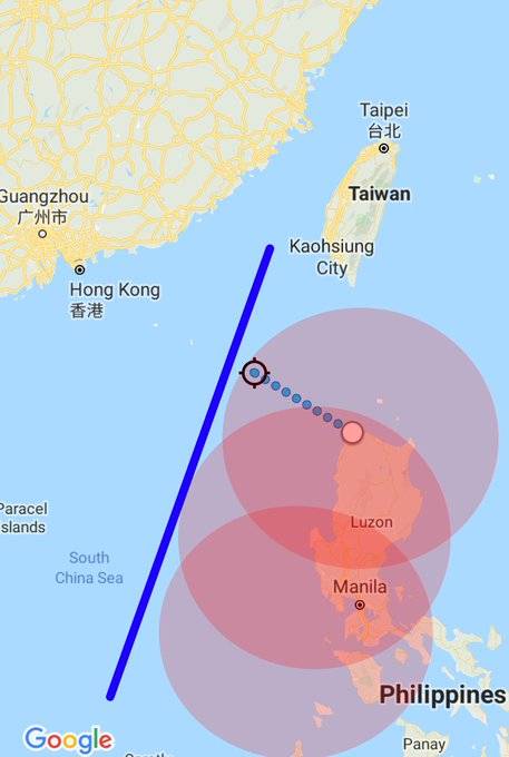 Das Gebiet des potenziellen Kampfeinsatzes beim Einsatz von BrahMos-Raketen wird auf den Philippinen gezeigt