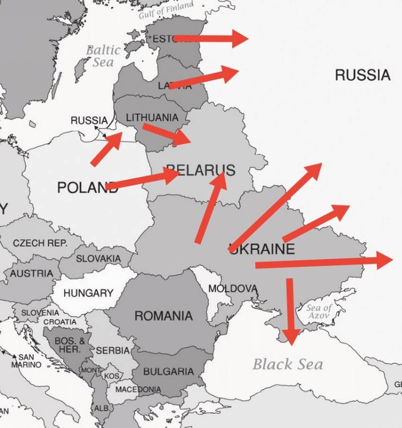 Карта нападения россии