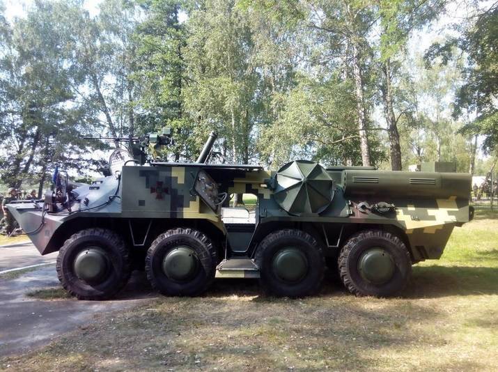 BTR-3'e dayalı Ukrayna Silahlı Kuvvetlerinin kundağı motorlu harçları