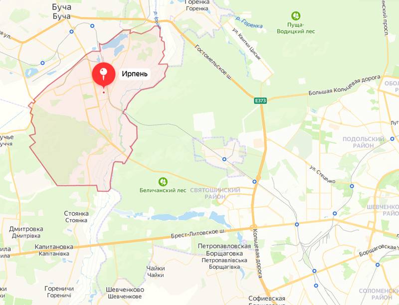 Появляются данные о боях за Ирпень, примыкающий к Святошинскому району Киева