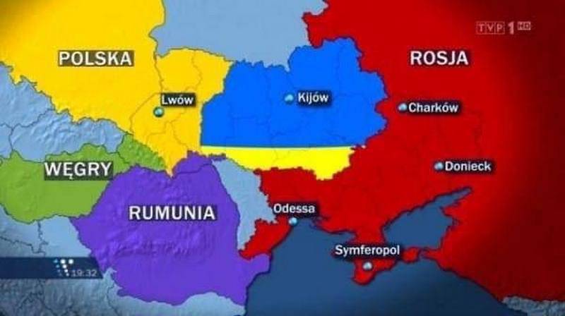 Польское телевидение показало карту «раздела Украины»