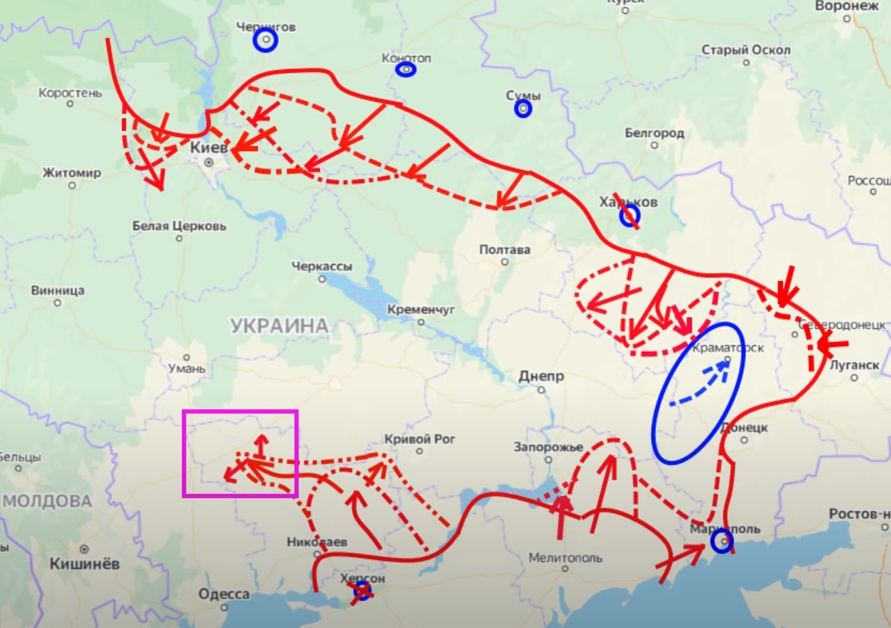 Карта продвижения российских войск на украине в динамике