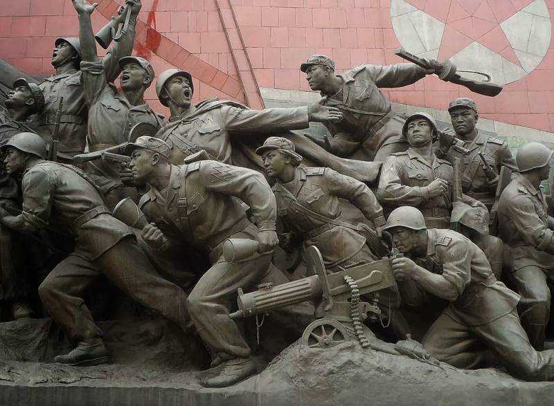 North Korea. Paintings, statues and ... a universal machine gun