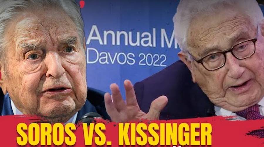 Só os velhos vão para a batalha. George Soros à esquerda, Henry Kissinger à direita