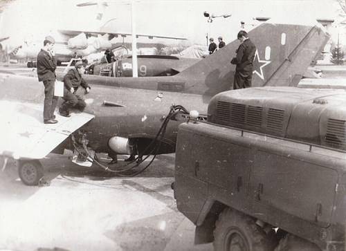Yak-38 en la posición técnica.