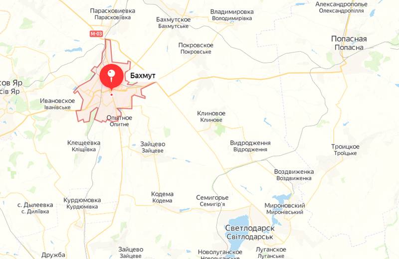 Crossfire destruiu as posições das Forças Armadas da Ucrânia a oeste da rodovia M-03 em Artyomovsk