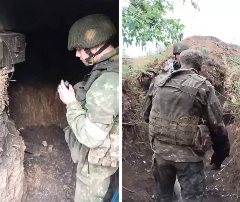 Российские солдаты вывели из блиндажа и оказали помощь раненому украинскому военному, который попросил не стрелять в него