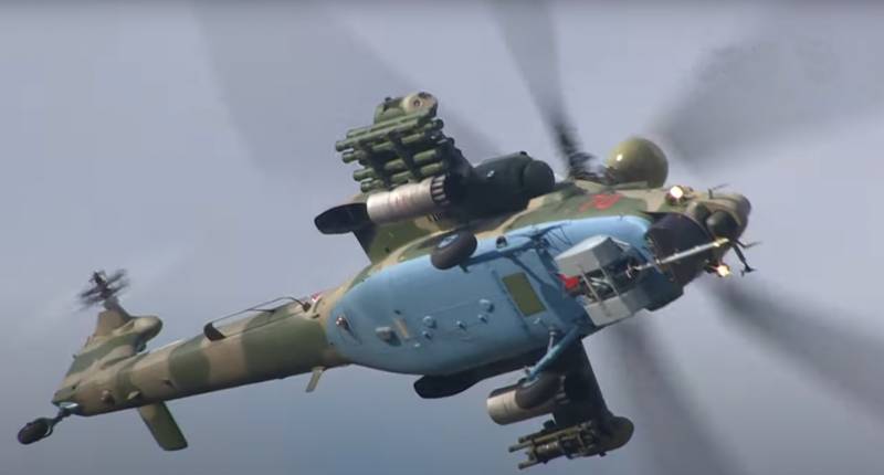 Under anti-aircraft fire, the Mi-28NM helicopter hit the target with a "product 305" at the crossing of the Armed Forces of Ukraine