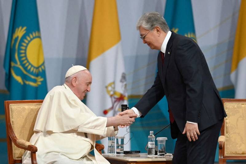 Papa en las estepas de Kazajistán