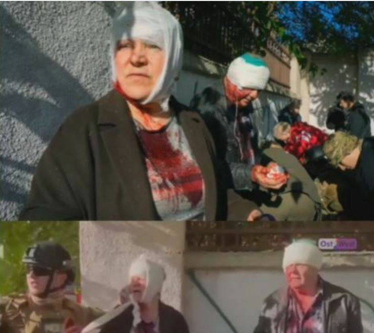 Diolesi dengan sirup merah "korban" serangan Rusia di Kyiv yang terekam dalam video