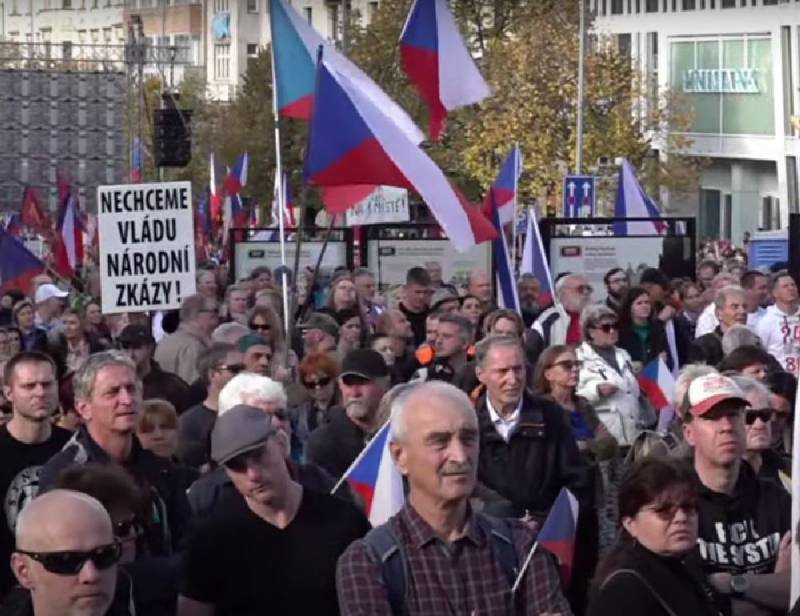 Residents of Prague took to a new protest rally