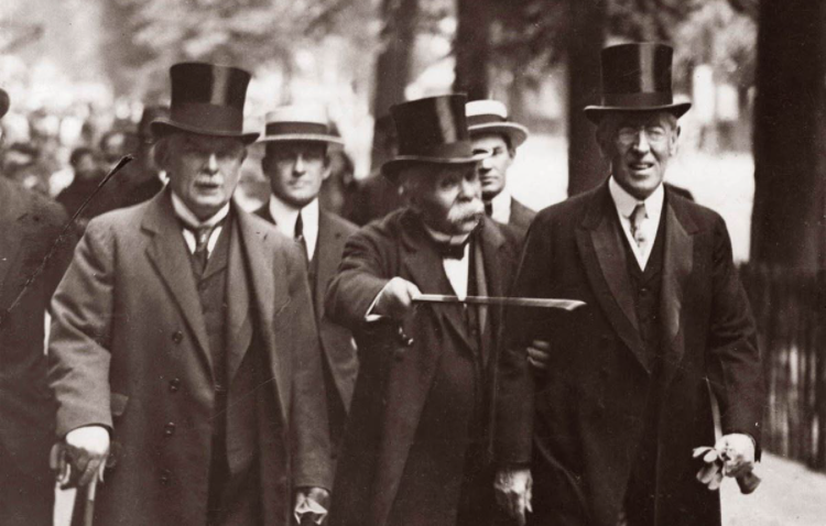 Kolme suurta Pariisissa David Lloyd George, Georges Clemenceau, Woodrow Wilson