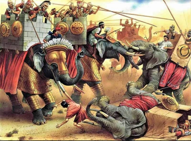 Batalla de Rafiya. Muchos elefantes y buenas falanges viejas